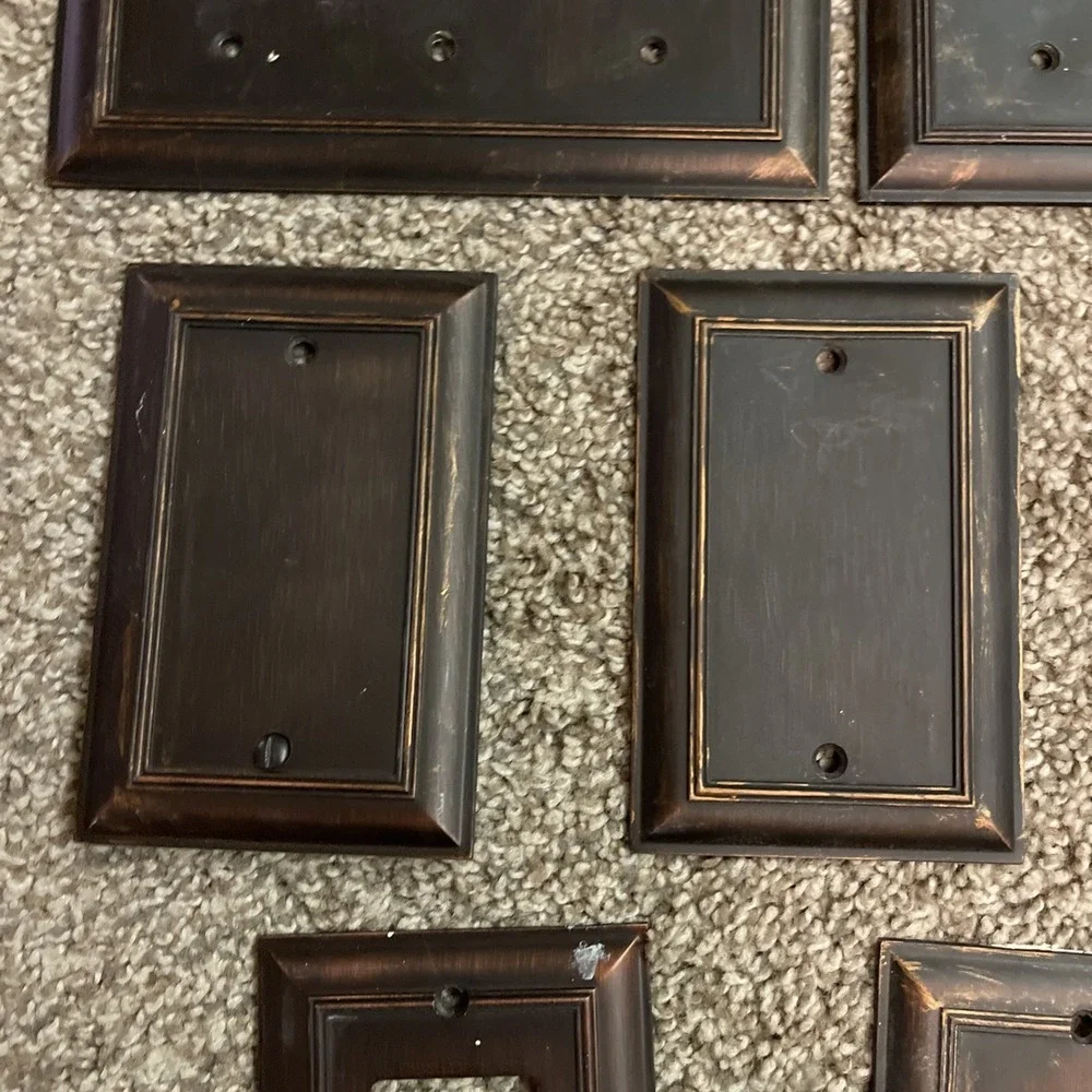 State Star Corp 3 Switch‎ Wall Plate Cover Bronze Copper MCM Triple Switch Block